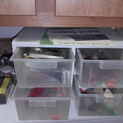 Variety of home hardware with drawered organizer box