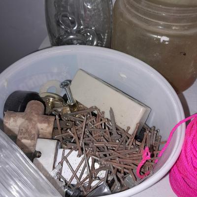 Variety of home hardware with drawered organizer box