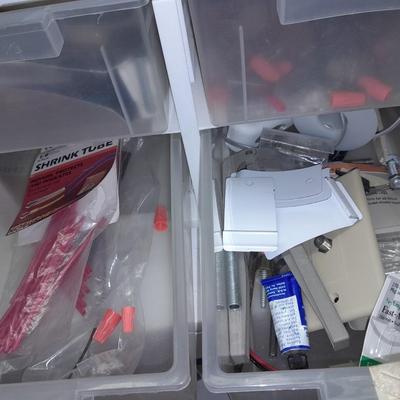 Variety of home hardware with drawered organizer box