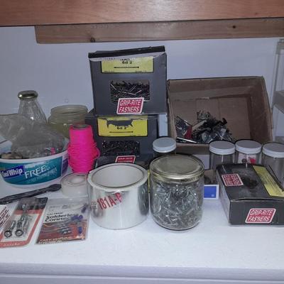 Variety of home hardware with drawered organizer box