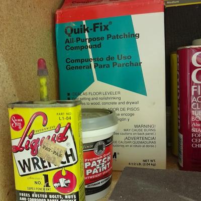 Variety of household chemicals and repair needs