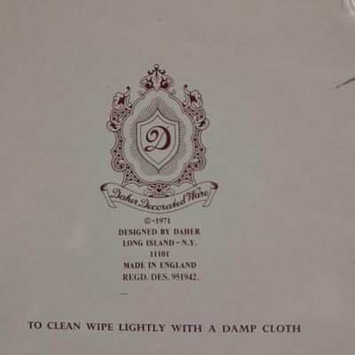 Vintage retro Folgers Butternut Coffee Can Tin Metallic Shiny Colors Bright with metal rooster bowl and more