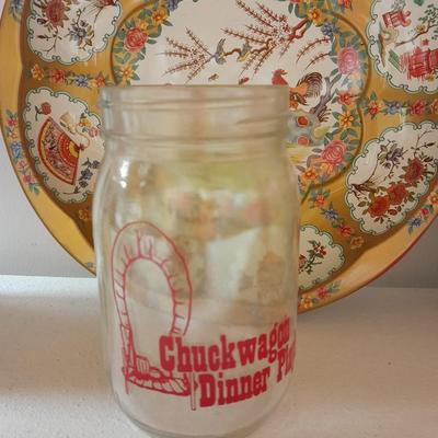 Vintage retro Folgers Butternut Coffee Can Tin Metallic Shiny Colors Bright with metal rooster bowl and more