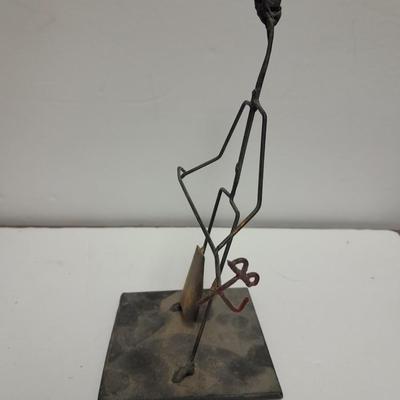 Woven wheat grass windmill, with Hardware made Horsehoe Roping cowboy.