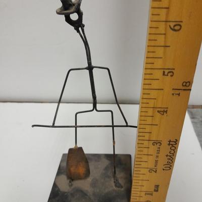 Woven wheat grass windmill, with Hardware made Horsehoe Roping cowboy.