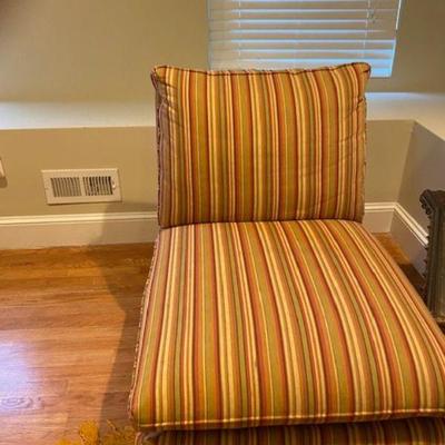 Crate and Barrell Striped Chair. (2 Available)