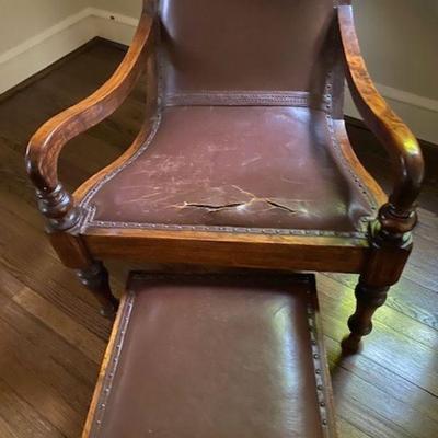 Plantation Chair (tear in leather). From Banana Tree (a store formerly in Old Town).