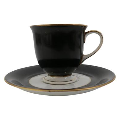 Vintage Black and Gold Eschenbach Demitasse Cup and Saucer