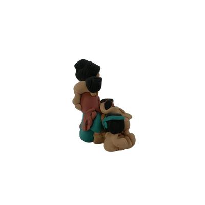 Handmade Navajo Woman with Children Figurine