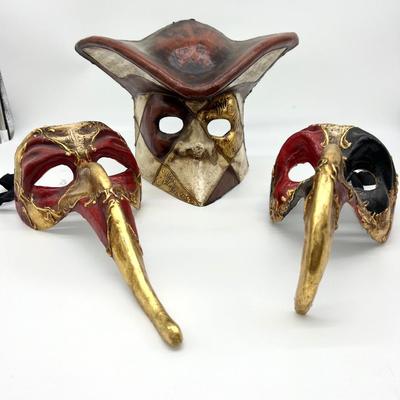 SIGNED Original Italy Venetian Carnival Masks