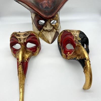 SIGNED Original Italy Venetian Carnival Masks
