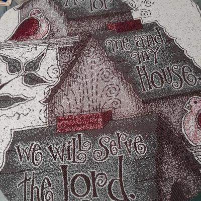 2 blankets, coco-cola and bible verse.