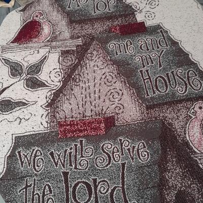 2 blankets, coco-cola and bible verse.