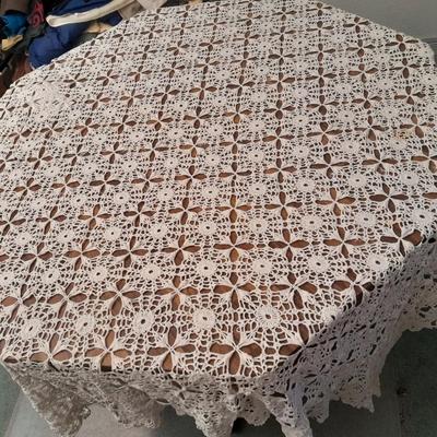 White lace tablecloth