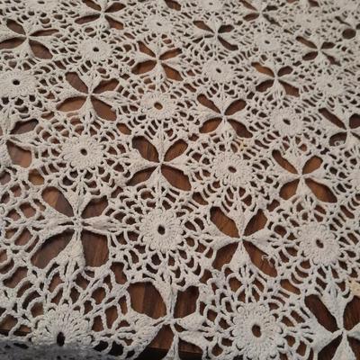 White lace tablecloth