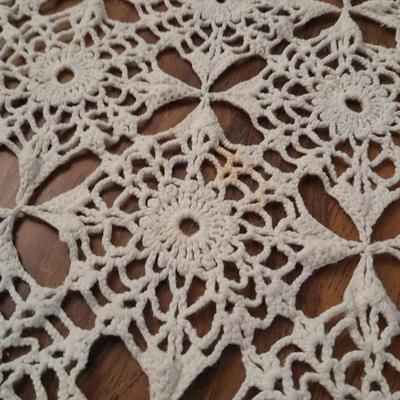 White lace tablecloth