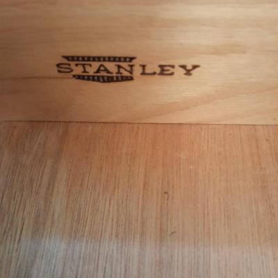 Wooden Stanley office desk with office chair
