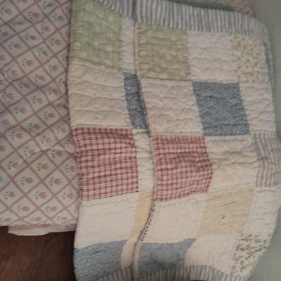 WestPoint Steven Queen comforter, two pillow shams and a Afghan.