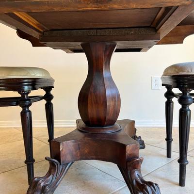Vintage Drop Leaf Claw Foot Table & 2 Chairs*Read Details