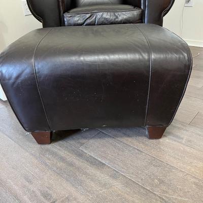 POTTERY BARN MICHAEL GOLD & BOB WILLAMS Leather Chair & Ottoman