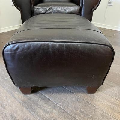 POTTERY BARN MICHAEL GOLD & BOB WILLAMS Leather Chair & Ottoman