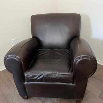 POTTERY BARN MICHAEL GOLD & BOB WILLAMS Leather Chair & Ottoman
