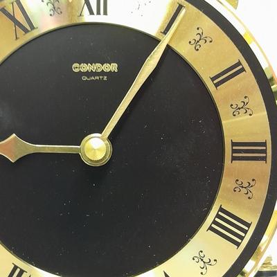 Condor Quartz anniversary clock with glass dome and small little boy blue figure