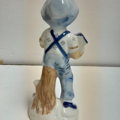 Condor Quartz anniversary clock with glass dome and small little boy blue figure