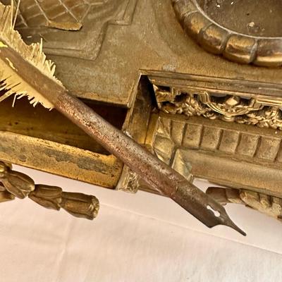 Antique Ornate Brass Ink Well