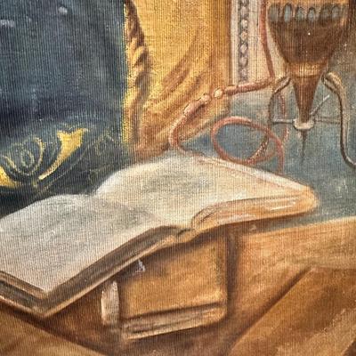 Antique Framed The Letter Writer by Amedeo Mo Mo Simonetti Print