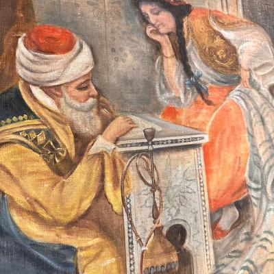 Antique Framed The Letter Writer by Amedeo Mo Mo Simonetti Print