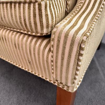 Camel Back Striped Vintage Love Seat