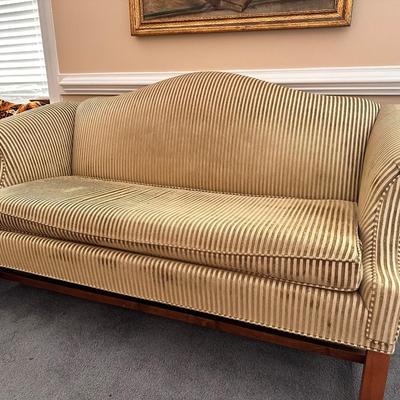 Camel Back Striped Vintage Love Seat