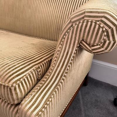 Camel Back Striped Vintage Love Seat