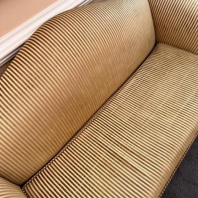 Camel Back Striped Vintage Love Seat