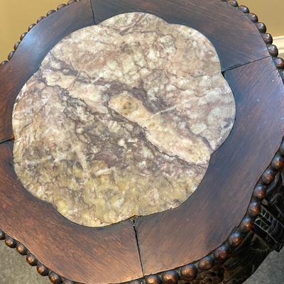 Antique Marble Top Plant Stand