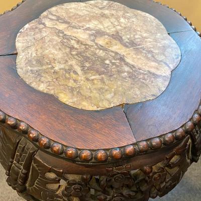 Antique Marble Top Plant Stand