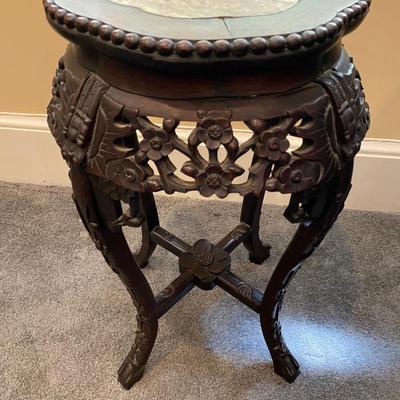 Antique Marble Top Plant Stand