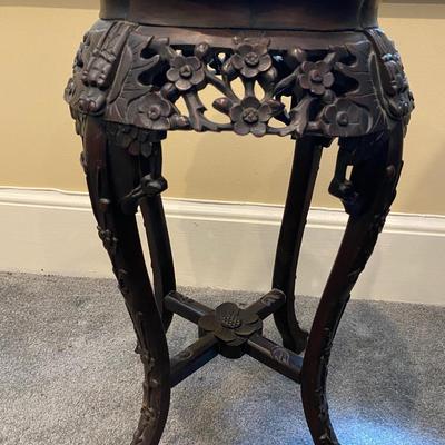 Antique Marble Top Plant Stand