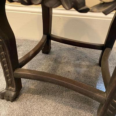Antique Marble Top Low Plant Stand