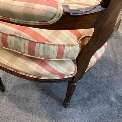 French Louis XVI Style Antique Upholstered Fire Side Chair