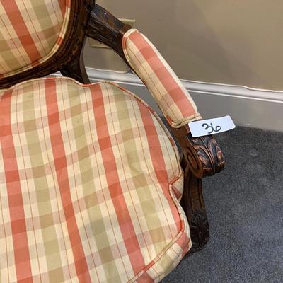 French Louis XVI Style Antique Upholstered Fire Side Chair