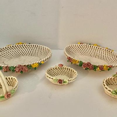 Vintage Italian Ceramic Basket Lot