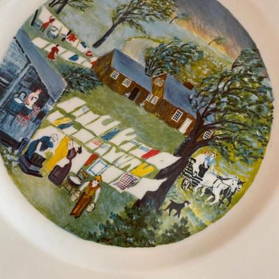 GrandMa Moses Taking in the Laundry Collector Plate