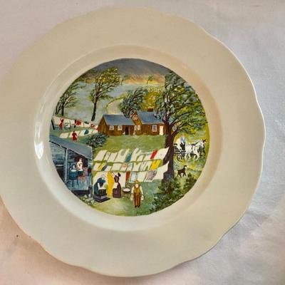 GrandMa Moses Taking in the Laundry Collector Plate