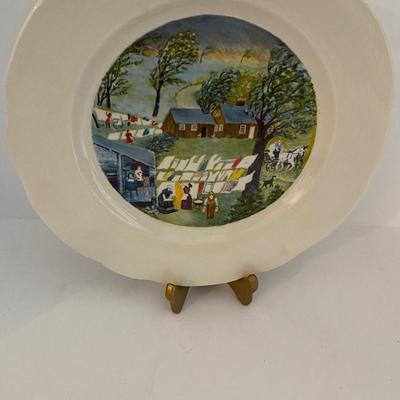 GrandMa Moses Taking in the Laundry Collector Plate