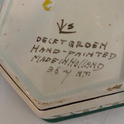 Green Delft Holland Porcelain Lot