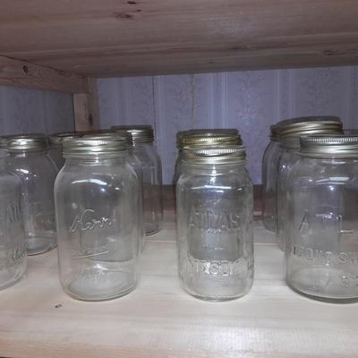 14 glass canning jars (4)