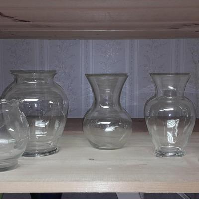 5 glass vases
