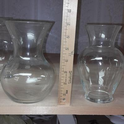 5 glass vases